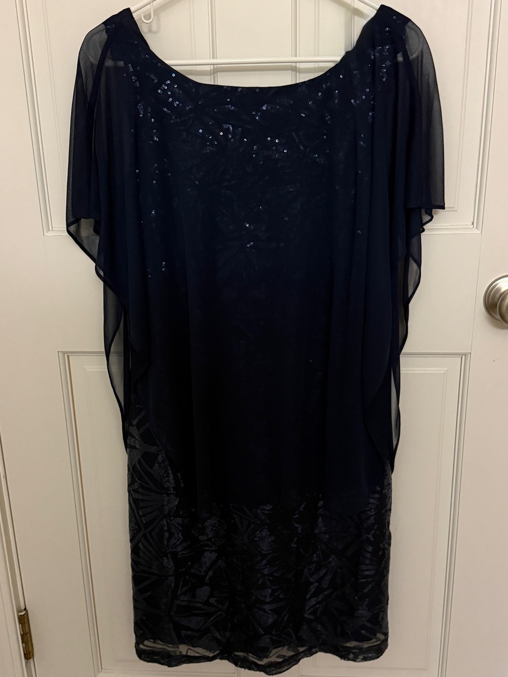 Jackie Jon New York Navy Sequined Cocktail Dress